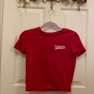 “california” crop top